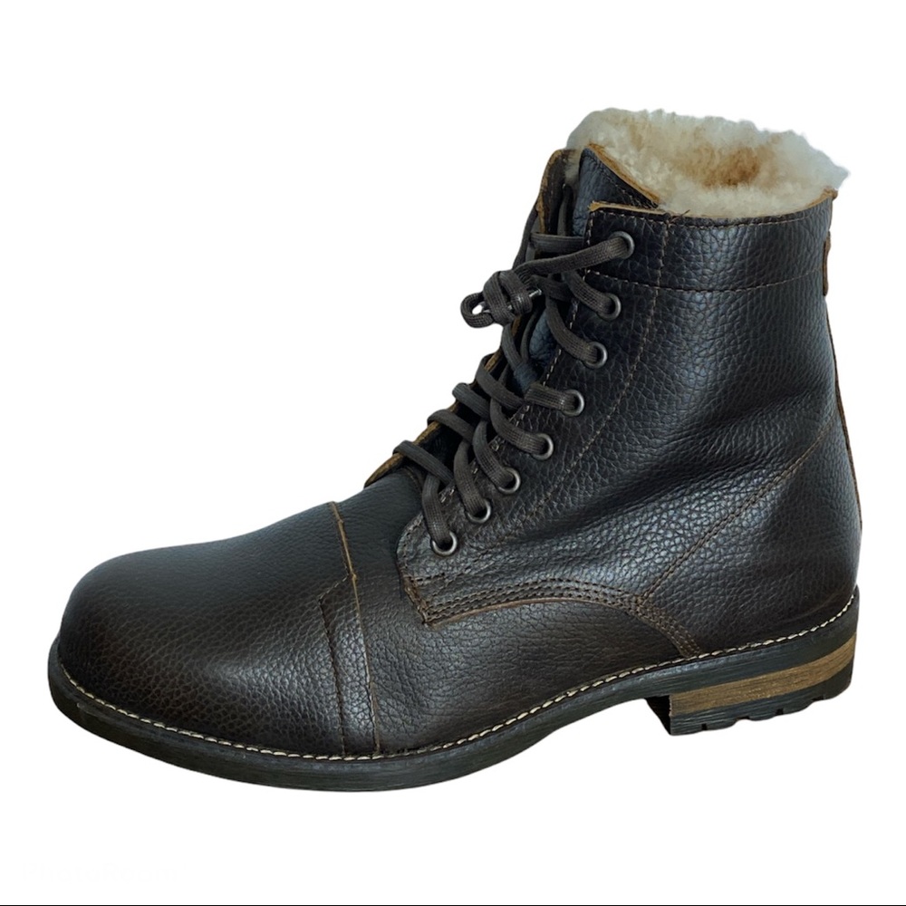 Luxe De Leon  Faux Fur Leather boots Men’s Size 11.5 New